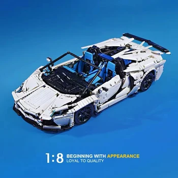 1:8 Високотехнологичен Градски Супер Спортен Автомобил Строителни Блокове на Технически SVJ Roadster Модел на Състезателен Автомобил Тухли Играчки За Детски Подарък MOC
