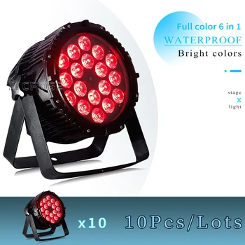 10 бр./лот 18x12 W RGBW/18x18 W RGBWA + UV 6 в 1 LED Par Light Външно Водонепроницаемое Професионално Сценично Осветление, DJ, Дискотека Обзавеждане