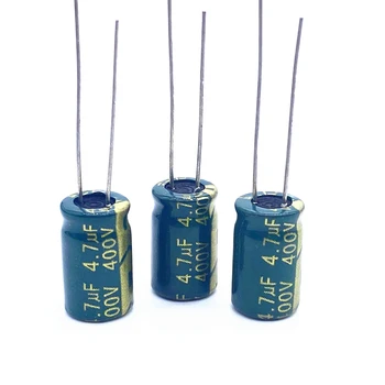 10 бр./лот 400 4,7 icf висока честота нисък импеданс 400 4,7 icf алуминиеви електролитни кондензатори размер 8*12 S22 20%