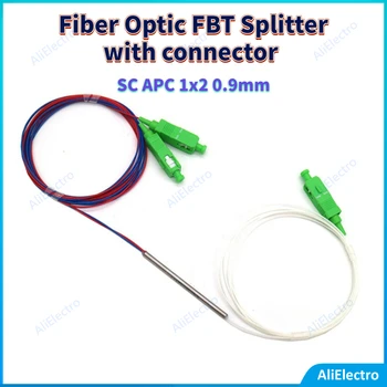 10 бр. оптичен сплитер FBT с конектор SC APC 1x2 0,9 мм не са симетрични конектор за допълнителен коефициент за разделяне 10/90 45/55 20/80