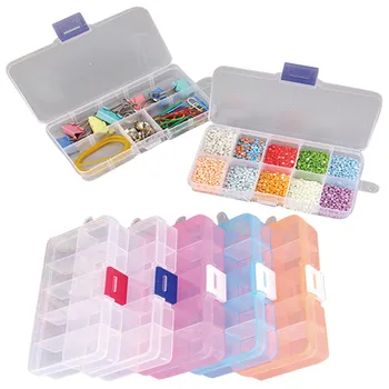 10 Мрежи Регулируеми Бижута Мъниста Хапчета Съвети За Дизайн На Ноктите Кутия За Съхранение На Твърд Калъф Прозрачен Пластмасов Мъниста Бижута Кутия За Инструменти