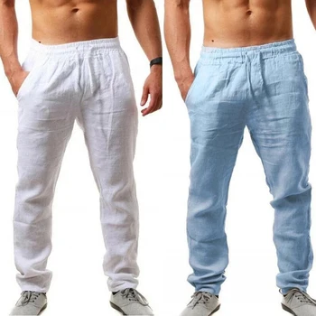 8 цвята четири сезона моден тренд дишащи и удобни спално бельо, мъжки ежедневни панталони с еластична талия панталони, мъжки дрехи 2022