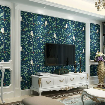 beibehang papel de parede. Фонова стена флорални тапети за стена покритие класически цвете за всекидневната и спалнята зелен,