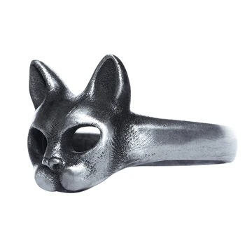 BEM HI BEN Мъжки пръстен с Кошачьим нокът и котешка глава от сребро 925 проба, Оригинален дизайн, Ръчна изработка, тъмно-пънк-колоездач