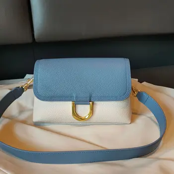 SALEQI 2022 нова чанта, дамска чанта-месинджър, луксозна нишевый дизайн, лека луксозна ретро чанта на едно рамо, чанта от телешка кожа