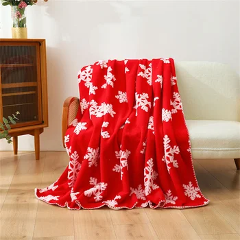 Snowflake Double Deck Sofa Blanket for Christmas Gift Soft Cotton Хвърли Blanket coperta matrimoniale Cozy постилка за легло