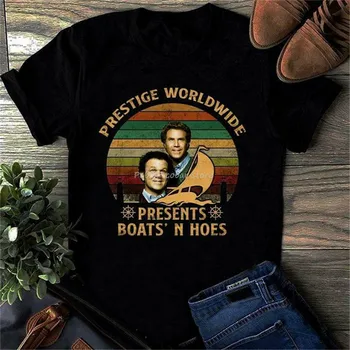 Step Brothers Prestige Worldwide Е Boats ' N Hoes Тениска Черна Мъжки 4XL 5XL Градинска Забавна Тениска мъжка лятна риза