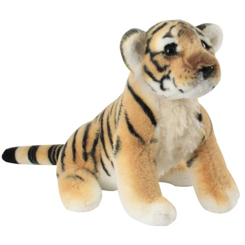 висококачествена имитация на тигър, който седи клекнал тигър 35 см. плюшен скъпа играчка тигър кукла Коледен подарък b0088