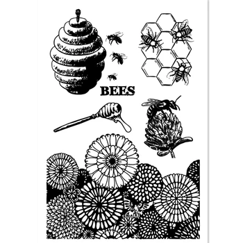 Гореща разпродажба цвете, пчелите Прозрачни Прозрачни Печати/Силиконови Уплътнения Сачмен Печат за 