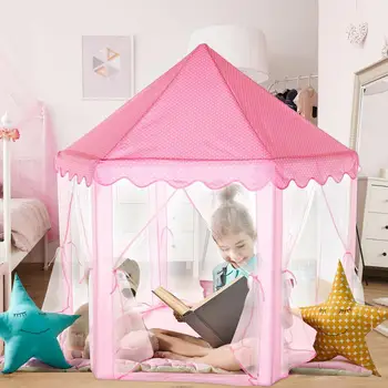 Детска играчка Палатка Принц, Принцеса Палатка Портативен Сгъваем Детски Замък на Игралната Къща Детски Подарък Открит Плаж с Цип палатка Подаръци за момичета