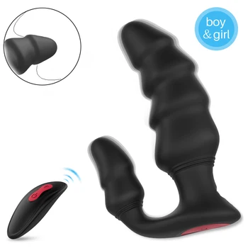 Дистанционно Безжичен Вибратор, Секс Играчки За Мъже Масажор на Простатата Вибратор Анален Накрайник Анален Опашката Въртящи USB Зареждане на Възрастен Играчка За Мъже