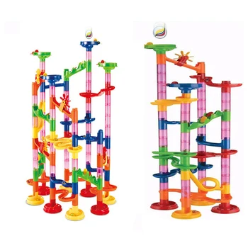 Направи си САМ Изграждане на Мраморни Състезанието Бягане Лабиринт Топки Песен Строителни Блокове на Детски Подарък За Дете Забавни Играчки