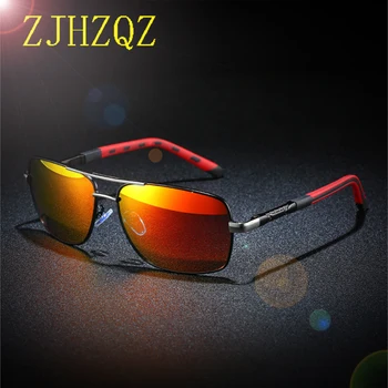 Нови Модни Алуминиеви Мъжки Поляризирани Слънчеви Очила Дамски UV400 Защита Мъжки Храмове Покритие Огледало Унисекс Очила Oculos de sol