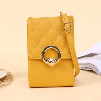 Чанта за мобилен телефон KVNIO, Дамски чанти-месинджър с едно рамо, богат на функции Однотонная чанта с Диаманти женствена чанта през рамо