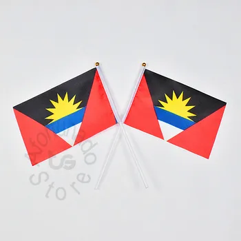 Антигуа и Барбуда 14*21 см, 10 бр флаг Банер за среща Парад на вечерни който да се вее Националния Флаг