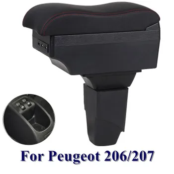 За PEUGEOT 206 207 подлакътник кутия централна Магазин за съдържанието на кутия За съхранение на автомобили-стайлинг Централна Конзола стоки и аксесоари за интериора