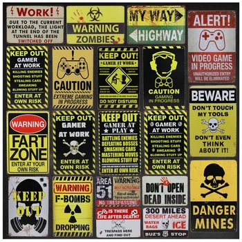Реколта Метални Ретро Етикети Тинтин Табела Тенекеджия Знаци Не Се допуска Опасност Знак Бар Плакат Изкуство Iron Стенен Декор Живопис 8x12 См H75